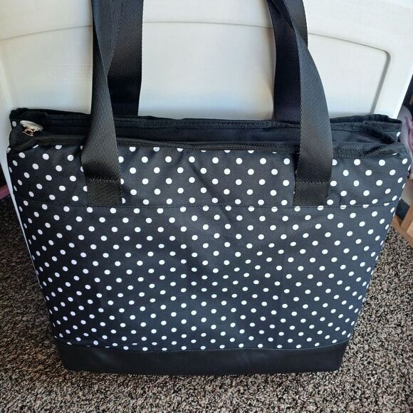 NEW Igloo Minnie Mouse Dual Compartment 20 Can Polka Dot Tote Cooler Bag Gold - Picture 2 of 6